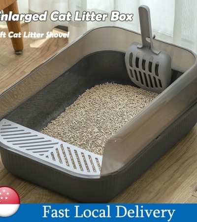 大容量猫砂盒半封闭猫砂盒猫厕所防溅猫托盘礼品勺