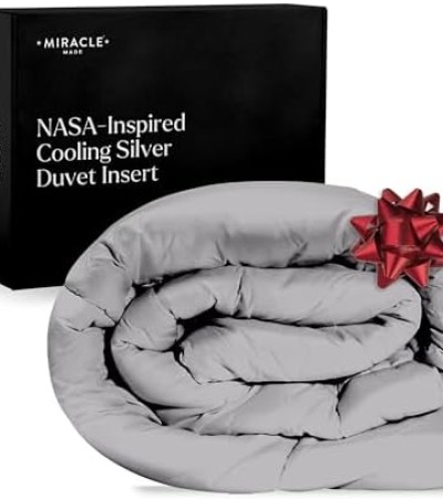 Miracle Made® Thermoregulating Comforter - Stone, King/Cali - 3-Temperature-Zone Giftable Bedcover Silver Infused All Season Bedding