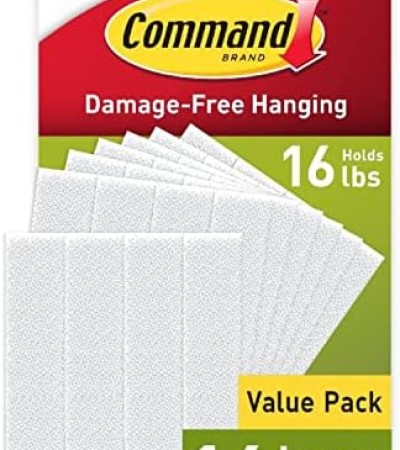 Command Large Picture Hanging Strips, White, Holds Up to 16 Lbs, 14-Pairs, Easy to Open Packaging