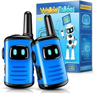 Kids Walkie Talkies Toys for Boys: comedyfun Mini Robots Walkies Talkies 2 Pack Christmas Birthday Gifts for 3 4 5 6 Year Old Boys Toys for 3 4 5 6-8 Year Old Camping Outdoor Games Stocking Stuffers