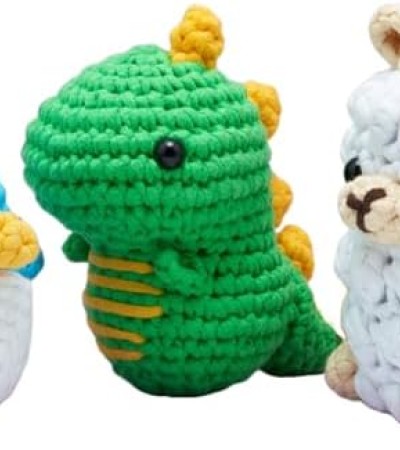 The Woobles Zero to Hero Bundle Crochet Kit (Penguin,Dino & Llama) with Easy Peasy Yarn- All in One Crochet Knitting Kit- Crochet Kit Zero to Hero Bundle for Beginners with Step-by-Step Video Tutorial