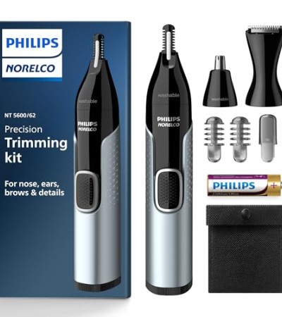 Philips Norelco ที่เล็มขนจมูก 5000 สำหรับชุดตัดแต่งจมูก หู คิ้ว NT5600/62