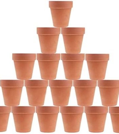 Kosrtuny 3 Inches Terracotta Clay Pots Pack of 18 pcs- Pottery Fleshy Flower Planter with Drainage Hole，for DIY Home and Office Desktop/Windowsill/Ornament Decoration Wedding