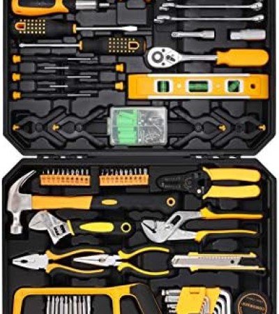 COMOWARE 168 Piece Home Repair Tool Kit - Basic Household Hand Tool Kit, Truck Tool Kit Socket Wrench Combination Tool Set for Home with Plastic Toolbox Storage Case, Rv tool set