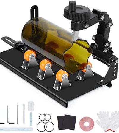 Glass Bottle Cutter Kit, FIXM DIY Glass Cutter for Bottles with Adjustable Width, DIY Any Art-Ware with a Complete Set of Accessories