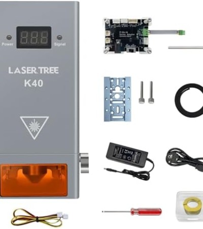LASER TREE 40W+ Diode Laser Module K40, 40W Optical Output Laser Module Designed for Powerful Cutting, Higher Accuracy Laser Module with Air Assisst, Laser Head for Laser Engraver Cutter Machine