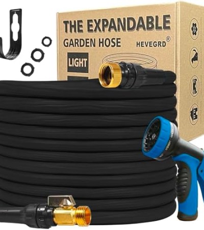 Garden Hose 100 ft Expandable, Lightweight Water Hose with Innovative Nano Rubber and 3/4